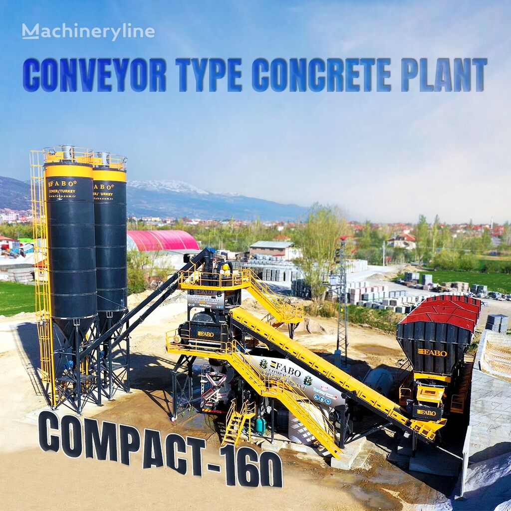 central de betão FABO  COMPACT-160 CONCRETE PLANT | CONVEYOR TYPE | Ready in Stock novo
