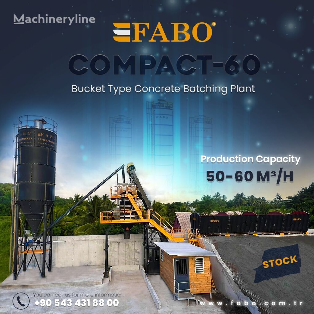 central de betão FABO BETONNYY ZAVOD FABOMIX COMPACT-60 | NOVYY PROEKT | V NALIChII novo